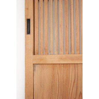 獅子金具付 蔵戸風格子戸 2枚1組　L936 