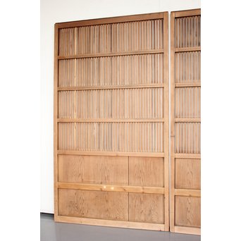 獅子金具付 蔵戸風格子戸 2枚1組　L936 