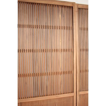 獅子金具付 蔵戸風格子戸 2枚1組　L936 