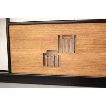 黒枠 源氏香欄間 2枚1組　R2331Y 