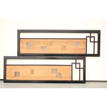 黒枠 源氏香欄間 2枚1組　R2331Y 