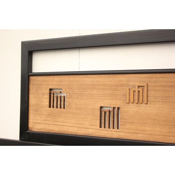 黒枠 源氏香欄間 2枚1組　R2331Y 