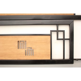 黒枠 源氏香欄間 2枚1組　R2331Y 