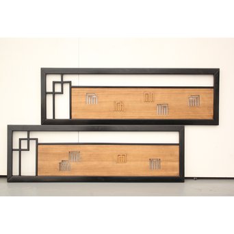 黒枠 源氏香欄間 2枚1組　R2331Y