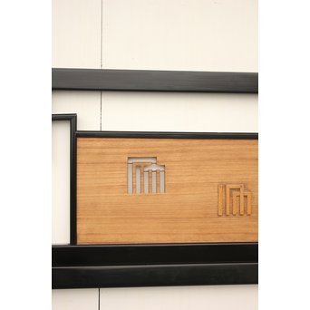 黒枠 源氏香欄間 2枚1組　R2331Y 