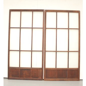 シャビーアンティークにかわガラス戸 2枚1組　D175 