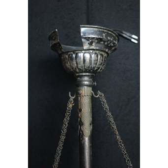 2灯桜紋 花型シェードのシャンデリア照明　A1876 