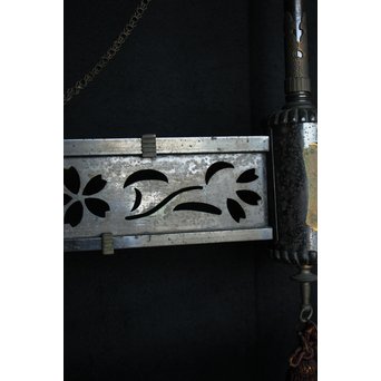 2灯桜紋 花型シェードのシャンデリア照明　A1876 