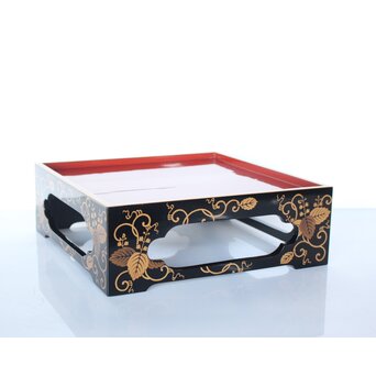 桐唐草蒔絵重箱と重台　Q027 