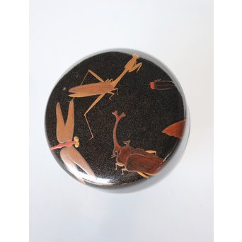 虫蒔絵 平棗　Q028 