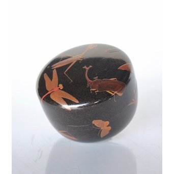 虫蒔絵 平棗　Q028 