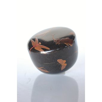 虫蒔絵 平棗　Q028 