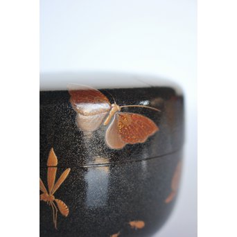 虫蒔絵 平棗　Q028 