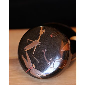 虫蒔絵 平棗　Q028 