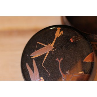 虫蒔絵 平棗　Q028 