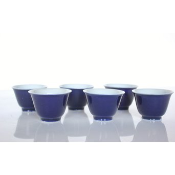 瑠璃釉古伊万里 煎茶碗6客　P056 