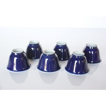 瑠璃釉古伊万里 煎茶碗6客　P056 