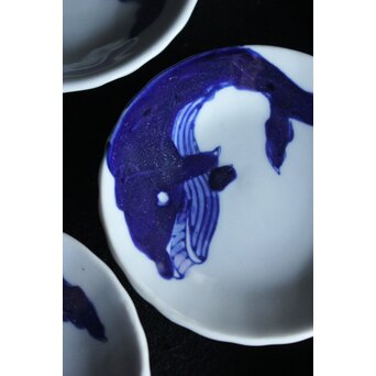 鯨絵 古伊万里豆皿/手塩皿　P057 