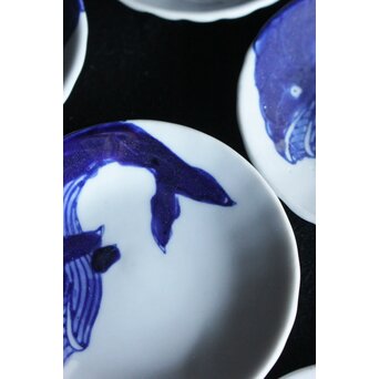 鯨絵 古伊万里豆皿/手塩皿　P057 