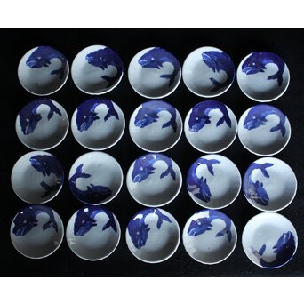 鯨絵 古伊万里豆皿/手塩皿　P057