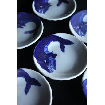 鯨絵 古伊万里豆皿/手塩皿　P057 