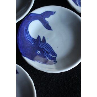 鯨絵 古伊万里豆皿/手塩皿　P057 