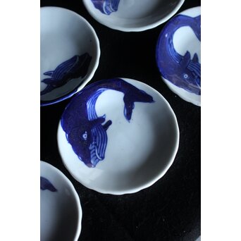 鯨絵 古伊万里豆皿/手塩皿　P057 