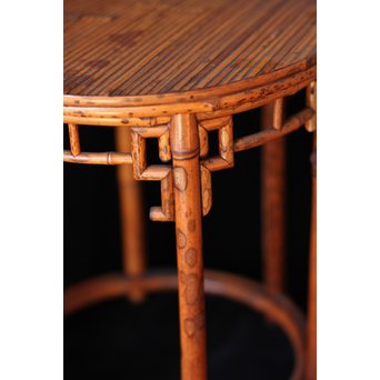 紅斑竹/湘妃竹 円形高卓(たかしょく)　U045 