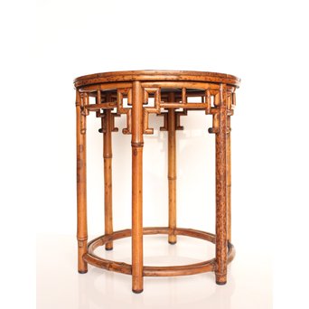 紅斑竹/湘妃竹 円形高卓(たかしょく)　U045 