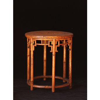 紅斑竹/湘妃竹 円形高卓(たかしょく)　U045 