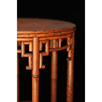 紅斑竹/湘妃竹 円形高卓(たかしょく)　U045 