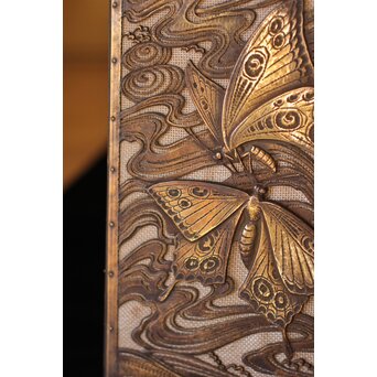 大須賀喬 銀鍍金 彫金蝶飾箱/茶箱　M062 