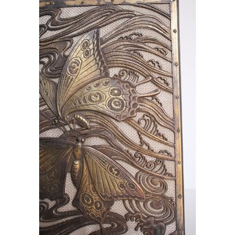 大須賀喬 銀鍍金 彫金蝶飾箱/茶箱　M062 