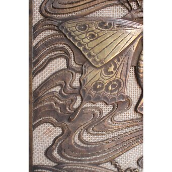 大須賀喬 銀鍍金 彫金蝶飾箱/茶箱　M062 