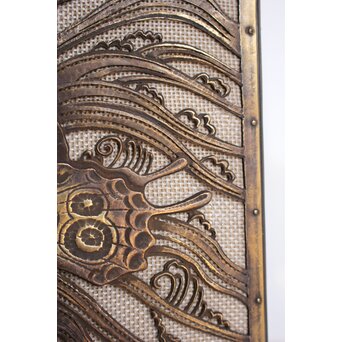 大須賀喬 銀鍍金 彫金蝶飾箱/茶箱　M062 