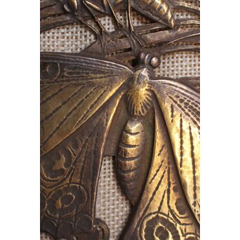 大須賀喬 銀鍍金 彫金蝶飾箱/茶箱　M062 