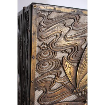 大須賀喬 銀鍍金 彫金蝶飾箱/茶箱　M062 