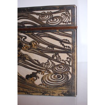 大須賀喬 銀鍍金 彫金蝶飾箱/茶箱　M062 