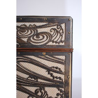 大須賀喬 銀鍍金 彫金蝶飾箱/茶箱　M062 