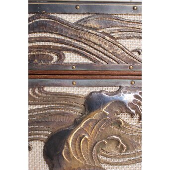 大須賀喬 銀鍍金 彫金蝶飾箱/茶箱　M062 