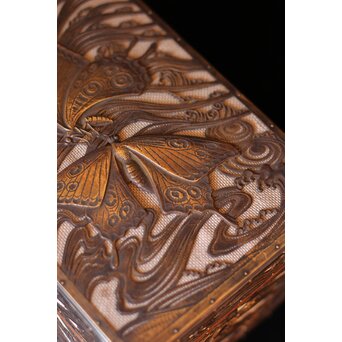 大須賀喬 銀鍍金 彫金蝶飾箱/茶箱　M062 