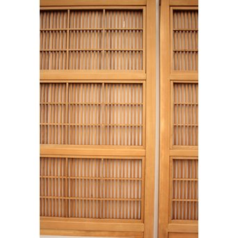 白木クリアガラス細身格子戸 2枚1組　L939 