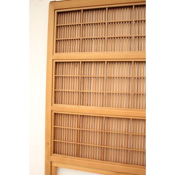 白木クリアガラス細身格子戸 2枚1組　L939 