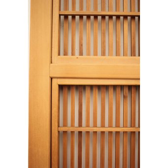 白木クリアガラス細身格子戸 2枚1組　L939 