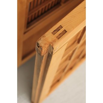 白木クリアガラス細身格子戸 2枚1組　L939 