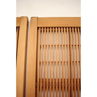 白木クリアガラス細身格子戸 2枚1組　L939 