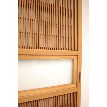 白木クリアガラス細身格子戸 2枚1組　L939 