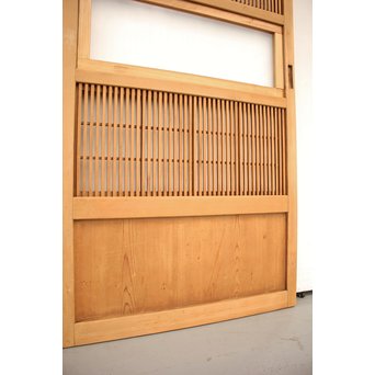 白木クリアガラス細身格子戸 2枚1組　L939 