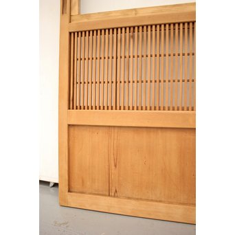 白木クリアガラス細身格子戸 2枚1組　L939 