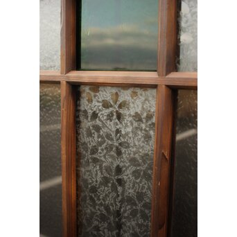 桜模様と緑色ガラスの建具 GD1184 